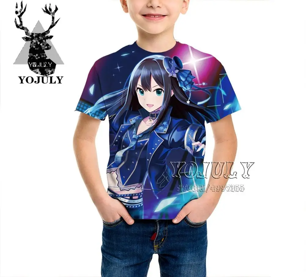 YOJULY/детская одежда Idol Master, Детская футболка с 3d принтом Золушки для девочек и мальчиков Лидер продаж, модные футболки A468 - Цвет: 3