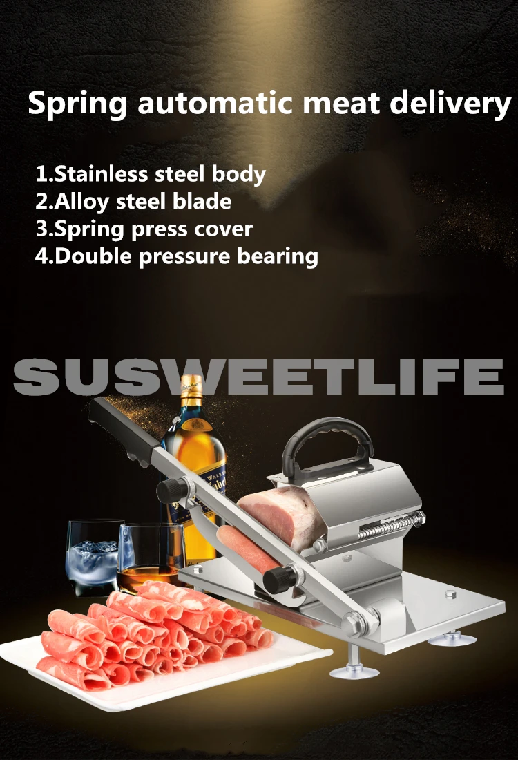 Meat slicer Slicer Sliced meat cutting machine  slicer Automatic meat delivery Desktop Easy-cut frozen beef and mutton 6