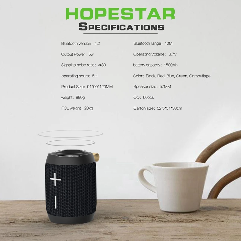 IG-Hopestar P13 портативный открытый Bluetooth водонепроницаемый динамик звуковая панель коробка стерео сабвуфер