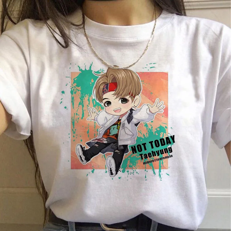 Забавная футболка BONJEAN Bangtan Boys женская большого размера в Корейском стиле Kpop