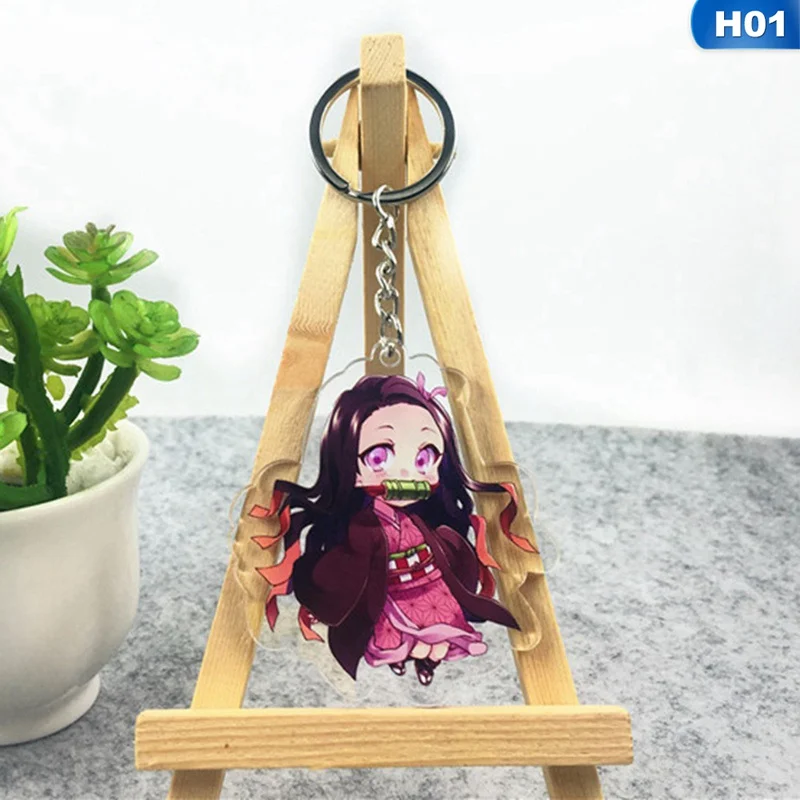 KEY4307H01 Аниме демон убийца: Kimetsu no Yaiba акриловый брелок для ключей Косплей Аниме Подарки - Цвет: KEY4307H01