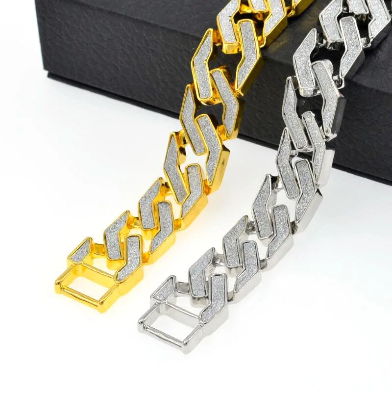 Оптовая продажа браслеты с песком кубинские звенья цепочка сплав со льдом