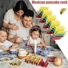 Tortilla Pancake uchwyt półki kształt fali tacka stojak każdy stojak paletowy może pomieścić do 4 Tacos materiałów sanitarnych QW tanie i dobre opinie Pie deski CN (pochodzenie) Pie Boards Ekologiczne Z tworzywa sztucznego