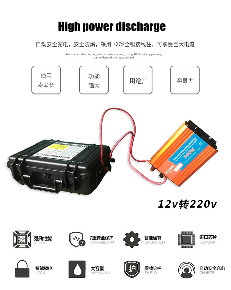 Высокая Мощность 12V 100AH литий-ионный аккумулятор USB Батарея для автодомов/лодочных моторов/на использование опасных материалов в производстве электрического и электронного оборудования Инвертер/солнечная панель/Чрезвычайная ситуация вне дома Мощность банка