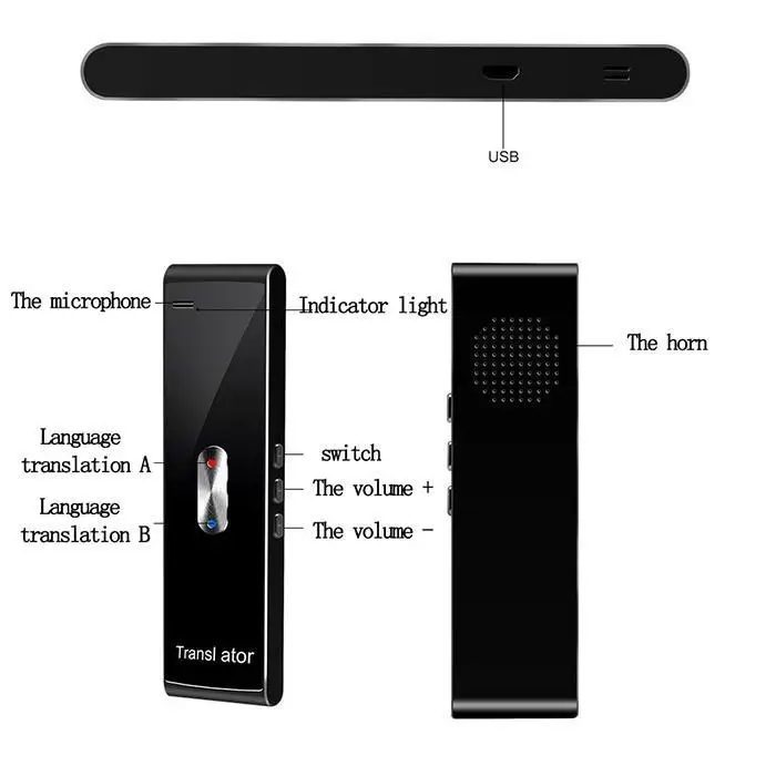 Умное языковое устройство для перевода Bluetooth переводчик 3,7 V/800mA T8S ручной переводчик 4,2
