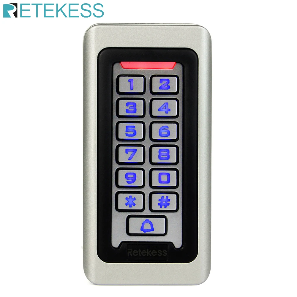 RETEKESS Rfid Door Access Control System IP68 Waterproof Metal Keypad Proximity Card Standalone Access Control With 2000 Users