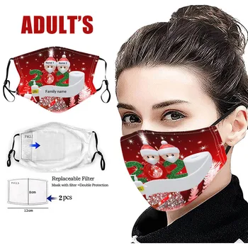 

10pc Christmas Print Mouth Masks Anti Fog Haze Protection Face Mask Washable Adjustable Windproof Mascarilla Reutilizable 2021