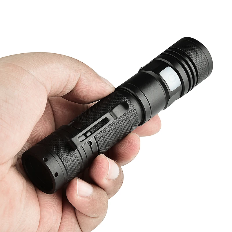 

FX-DZ501301 LED Flashlight XM-L2 U3 Micro USB Rechargeable torch Zoomable 5 Modes switch Aluminum Lanterna flashlight Torch