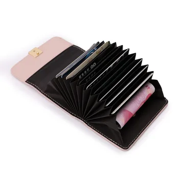 

Sheepskin Rhombus Wallet Genuine Leather Organ Credit Card Multi-Card Plaid Card Holder