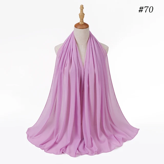 women plain bubble chiffon scarf hijab wrap printe solid color shawls headband women hijabs scarves/scarf 60 colors COLOR 70