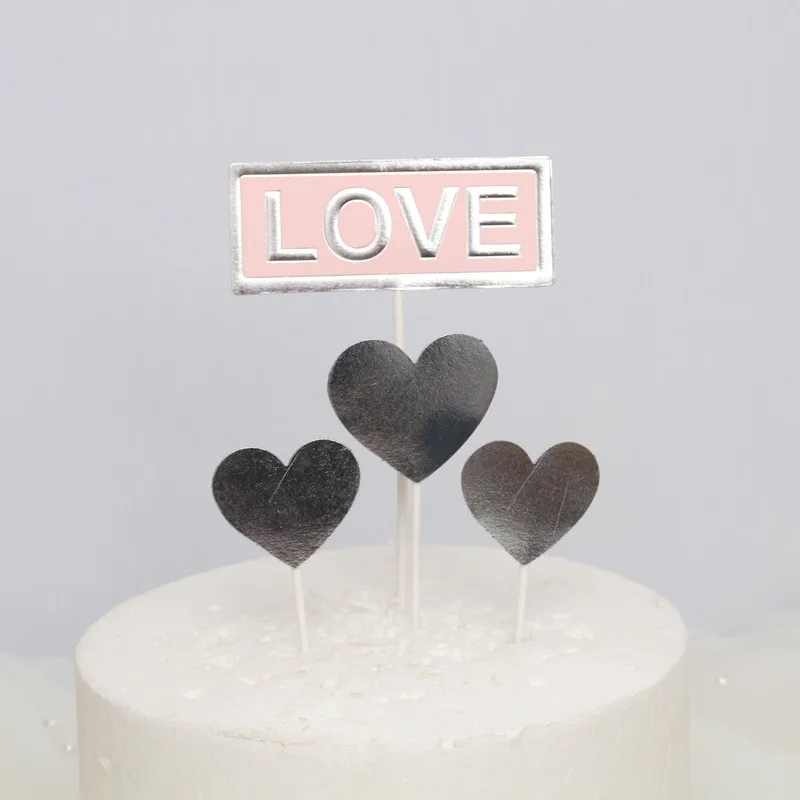 Cakelove 4 шт. 12 цветов черный розовый Золотой Звезда Сердце зеркало "с днем рождения" торт Топпер десерт украшения для День рождения Любовь - Color: style 8 SL