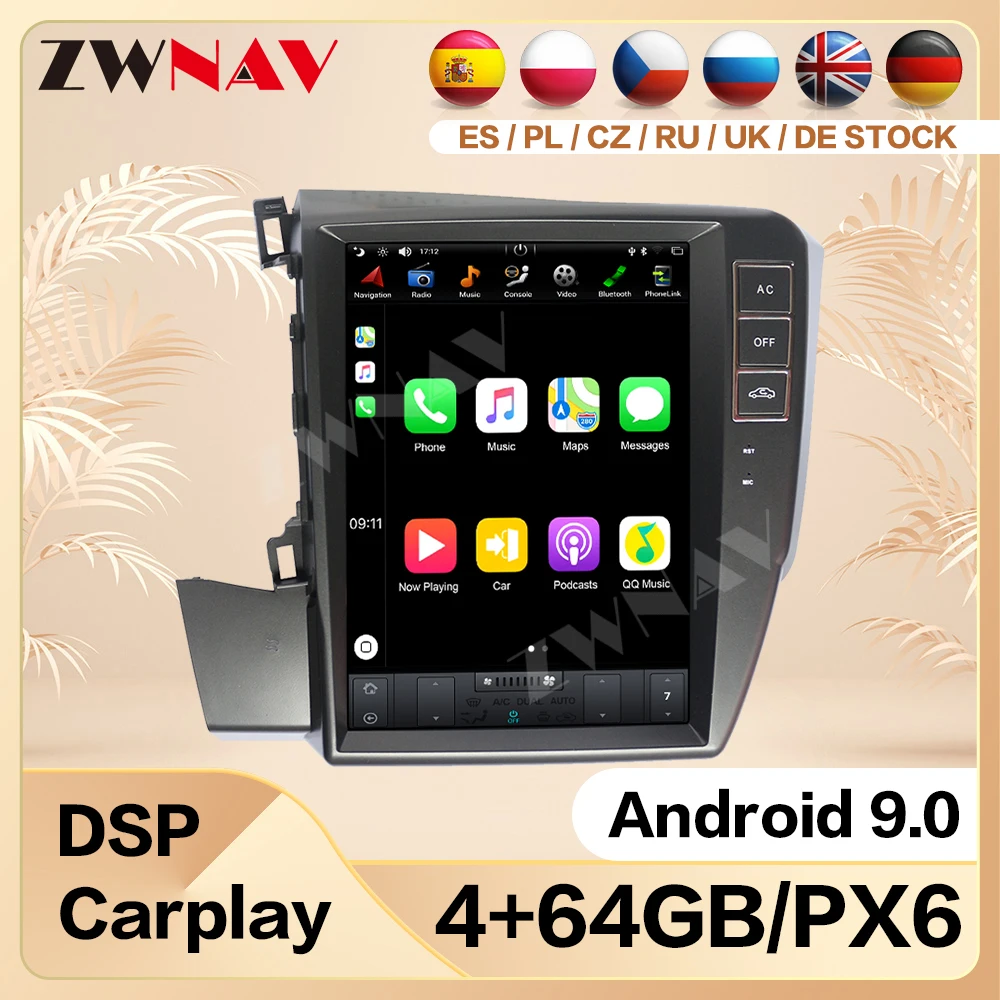 

10.4 Inch Android 9 4GB+64GB Car Radio RK PX6 IPS GPS Multimedia PLayer For Honda Civic Left Driving 2012-2015 Screen Auto Audio
