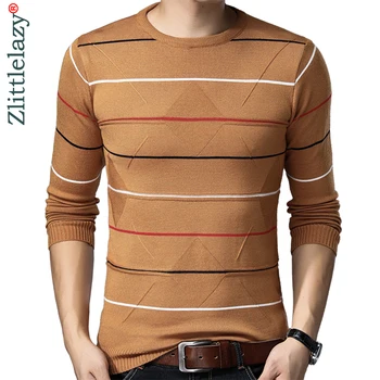 

2019 male casual christmas autumn winter warm pullover men sweater mens thick knitted men's jersey striped sweaters mens 41207