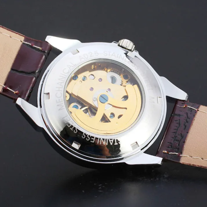

Eaby Winner Fashion Casual Hollow out Automatic Machine Genuine Leather Watch