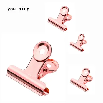 

High quality Rose gold 50mm 38mm 31mm 22mm Multicolor Round Metal Clamp Paper Clips Student School Office Supplies