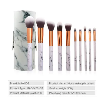 

Powder Foundation Eyeshadow Lip Eyeliner Blush Marble Face Makeup Brushes professional makeup brush Set 10Pcs