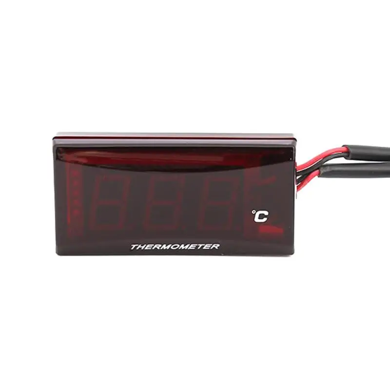 RED 0-120 Цельсия DC12V Универсальный мотоцикл термометр для измерения температуры воды мото сигнализация СВЕТОДИОДНЫЙ Цифровой Инструмент термометр - Цвет: RED
