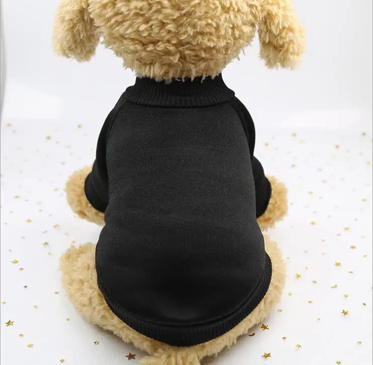solid black Классический шерстяной свитер для домашних питомцев, кошек, собак, теплые флисовые костюмы для щенков, куртка со сфинксом, чихуахуа, Мопсом, Йоркским котенком - Цвет: solid black