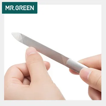 

MR.GREEN Durable Nail File Stainless Steel Professional Double Sided Nail Sanding Grinding Buffer Manicure Nail Art Tools