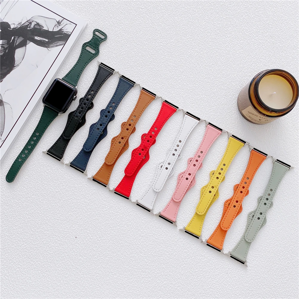 

Ремешок из натуральной кожи для Apple Watch, кожаный браслет для Iwatch 6 Se 5 4 3 2 1, 38 мм 42 мм 44 мм 40 мм