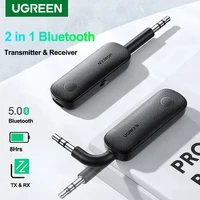 Ugreen Bluetooth 5.0 nadajnik-odbiornik 2 w 1 Aux Bluetooth Adapter bezprzewodowy 3.5mm krótki czas oczekiwania na telewizor Laptop przełącznik samochodowy sprzęt Audio