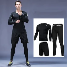 Мужская спортивная одежда, костюмы, спортивные колготки, тренировочная одежда, спортивный комплект для бега, спортивный костюм для бега, сухой крой, плюс размер 5