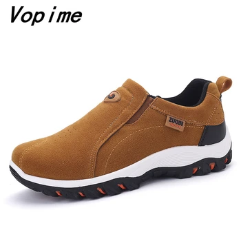 

Vopime New Men Genuine Leather Causal Loafers Sneaker Flat Men Shoes Male Footwear High Quality Comfortable Boat Plus Size 39-48
