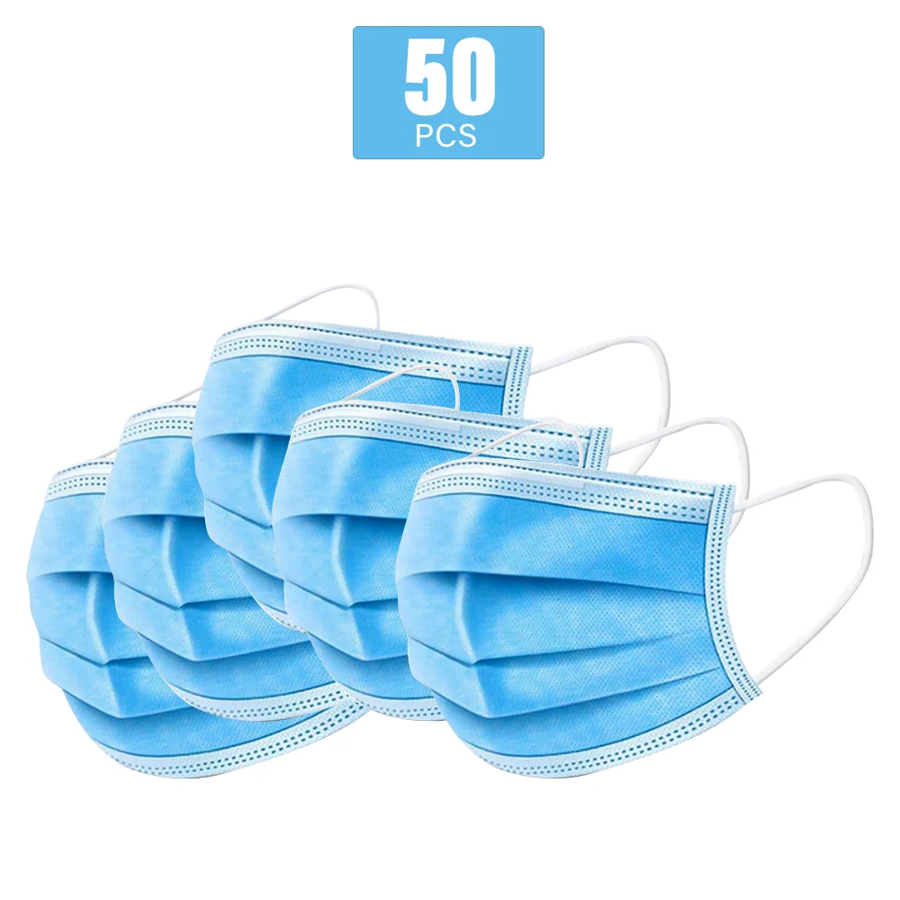 

Mask Respirator as Ffp3 Disposable Face Mask Soft Breathable Non-woven Fabric Adaptable Nose Bar 3-Layer Protective Mouth Masks