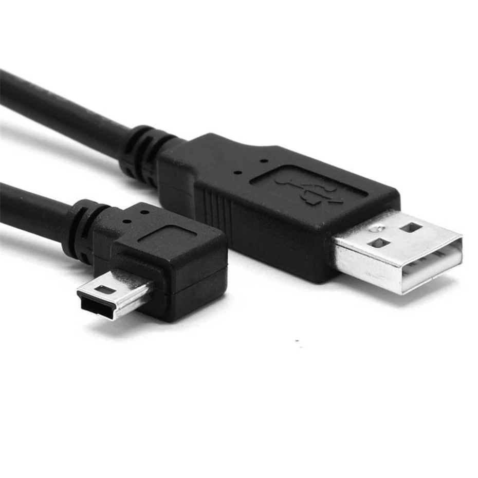 USB 2,0 штекер для мини-usb вверх вниз влево вправо Угловой 90 градусов кабель 0,25 м 0,5 м 1,8 м 3 м 5 м для камеры MP4 планшета
