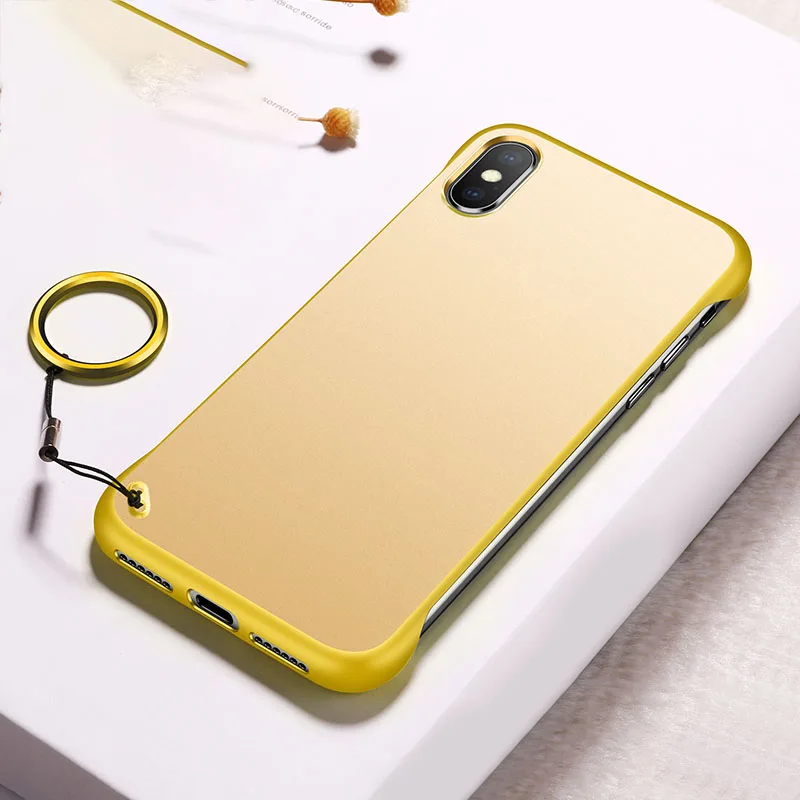 Золотой Чехол для мобильного телефона без оправы без рамки для iPhone 6 6S 7 8 Plus X Xs Max Xr EM88 - Цвет: Золотой