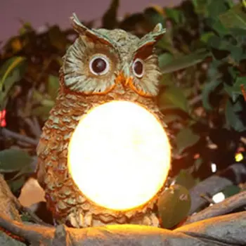 

2020 NEW Resin Led Solar Power Outdoor Garden Waterproof Owl Stake Lawn Light Exterior Night Lights Owl Shape Solar Powered En