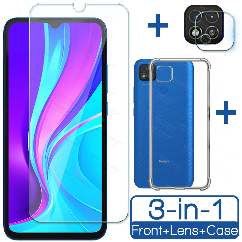 Barato Funda de silicona suave 3 en 1 para Xiaomi Redmi 9c, cristal templado NFC para Red mi 9, cnfc, Redmi9c, película protectora para cámara mmQKMgm3k0o