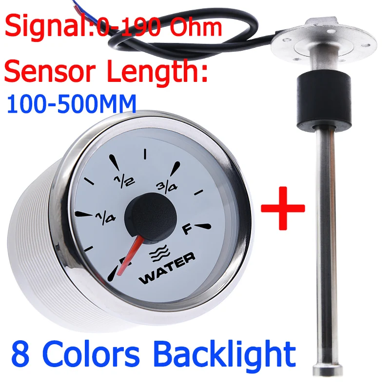 0-190-Ohm-Water-Level-Sensor-Water-Level-Gauge-With-7-Colors-Backlight ...