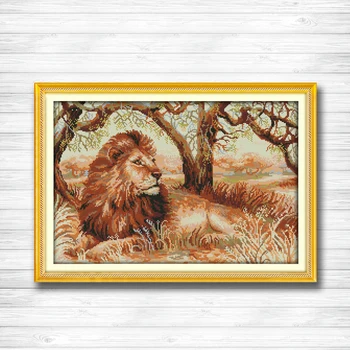 

The African Lion Counted Printed on fabric DMC 11CT 14CT Cross Stitch kits Needlework Sets all for Embroidery,Animal DIY crafts