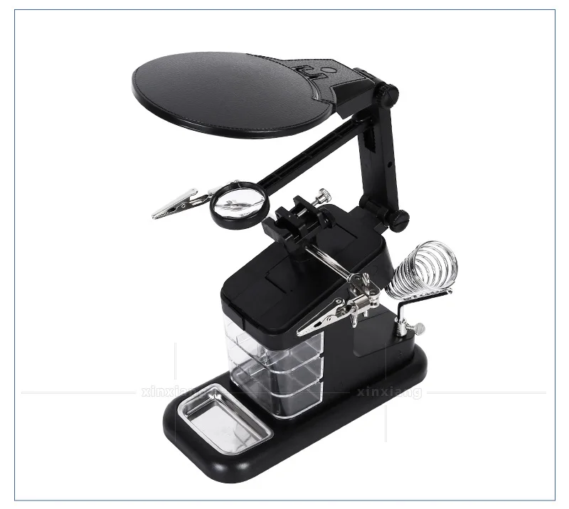 Desktop Magnifier 2 LED Welding Magnifying Glass with LED Light 3 Hand Soldering Pcb Holder Auxiliary Clip Magnifier Repair Tool