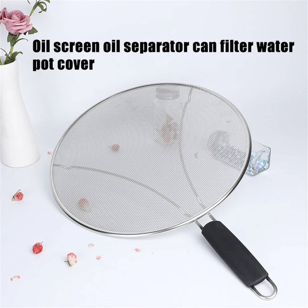 33cm Splatter Screen With TPR Grip Tight Handle,Oil Splatter Screen