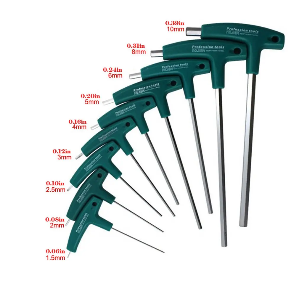 Т-образная рукоятка шестигранный ключ шуруповерт отвертка инструменты гаечные ключи Набор промышленного класса инструмент для ремонта с плоской головкой шестигранный ключ