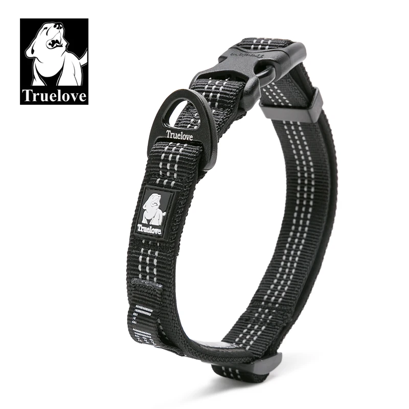

Truelove Dog Collars Reflective Adjustable Size D-type Buckle Wearing the pilot light position For Big Small Pet Product TLC5271