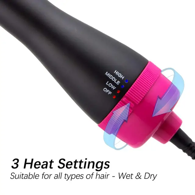 3 In 1 Hair Dryer Brush One-step Volumizer Blow Dryer Brush Hair Straightener Curler Professional Hot Air Brush Hair Styler Comb 3