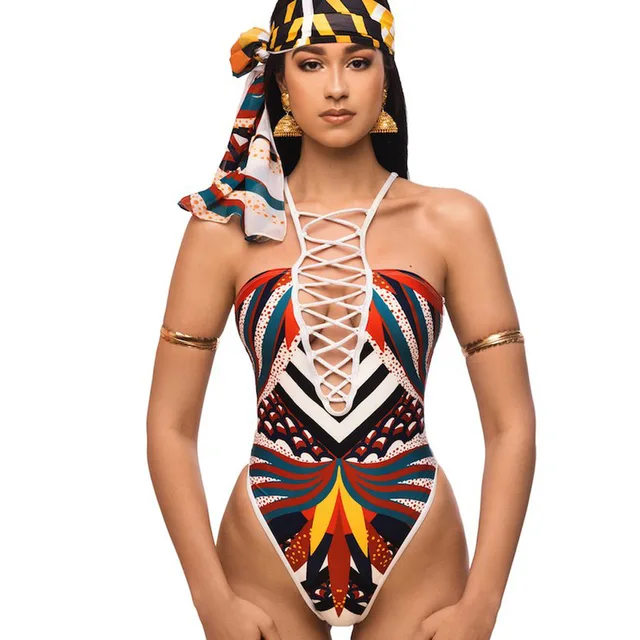Nyerowo African Dashiki One Piece Bathing Suit - Image 6