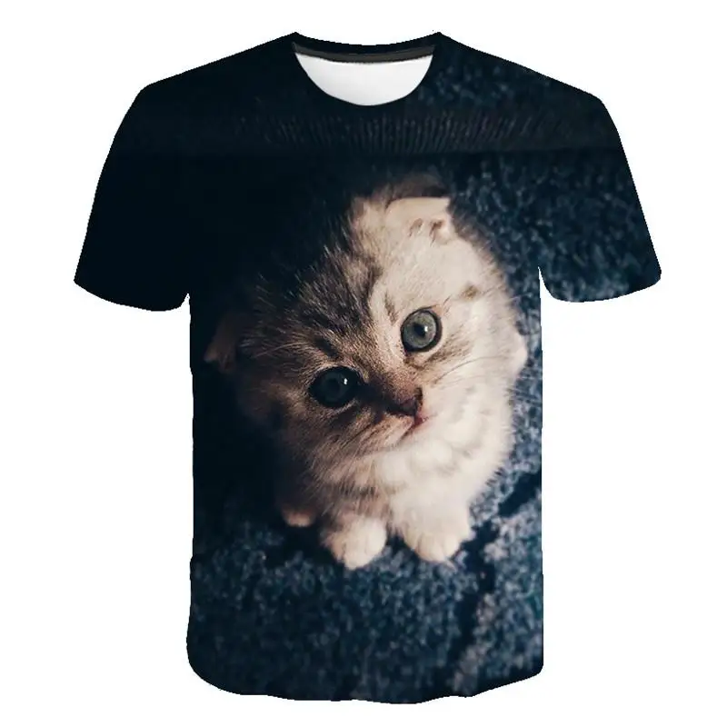 2021 Cool Fashion T Shirt For Men And Women Lovely Two Cats Print 3D T-Shirts Summer Short Sleeve T Shirts Male T Shirts XXS-6XL