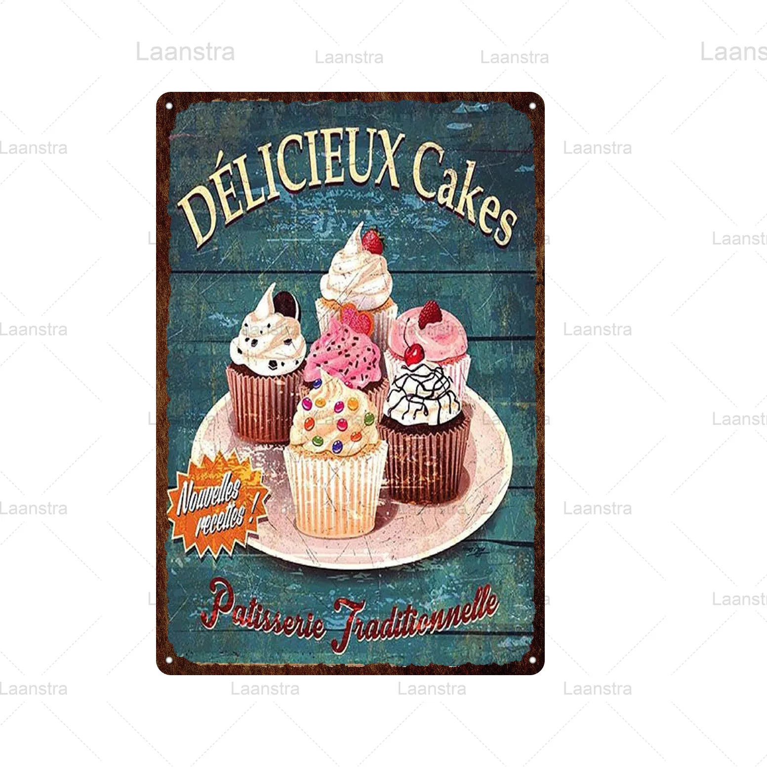 Tin Signs Chocolate & Coffee Vintage Poster Metal Dessert Sign Wall Art Decor For Chocolate Shop Cafe BBQ Bar Pub Iron Plate