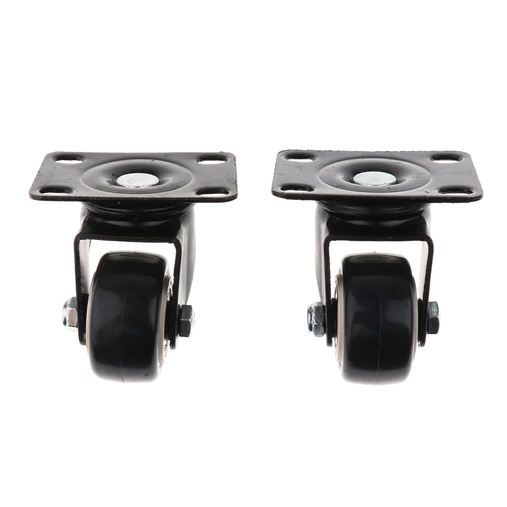 4x Durable 1.5'' PVC Swivel Castor Wheels Furniture Trolley Caster Black