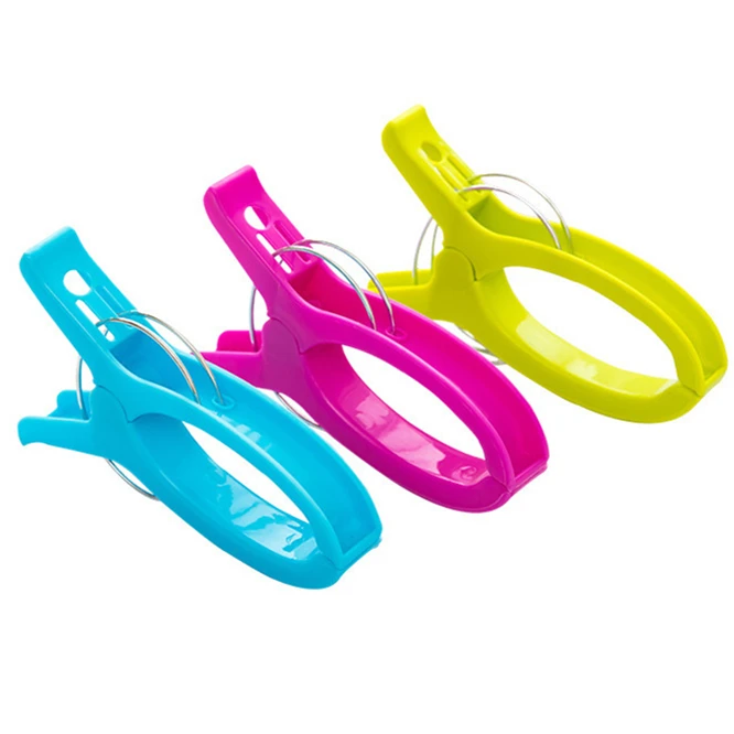 Clothes Pegs 4pcs/lot Large Windproof Beach Towel Clip Pegs To Sunbed Quilt Decorative Clothespins Mini Gadget