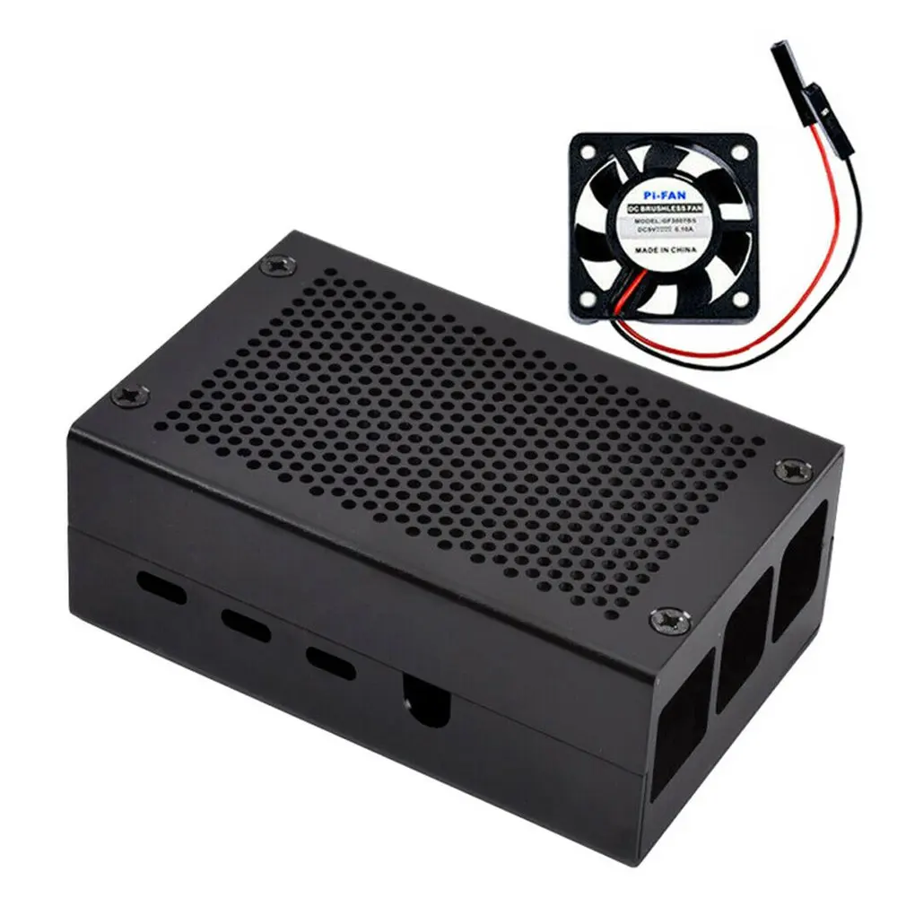 Для Raspberry Pi 4 Модель B универсальный алюминиевый корпус с бесплатным вентилятором чехол для Raspberry Pi 4 Модель B официальный корпус