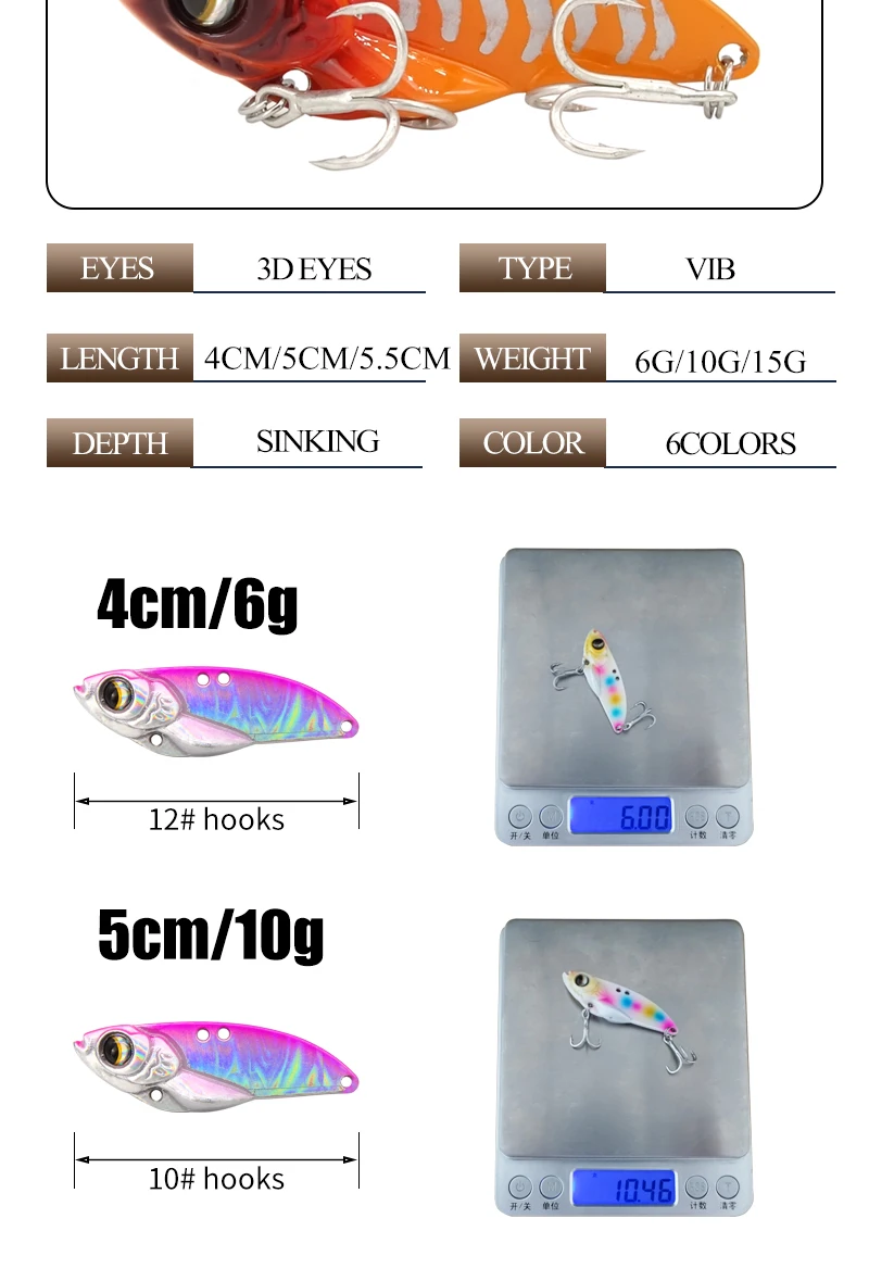 1 шт. 3D Металлические Vib приманки 6 10 15gFishing приманка vivid Vibrations ложка Isca твердая приманка бас Cicada Crankbait VIBE воблер Спиннер