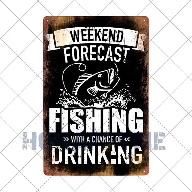 Fish Metal Tin Signs Retro Poster Fishing Site Door Plates Outdoor Decorative Bar Club Iron Wall Plaques Vintage Decor 20x30CM 2181063