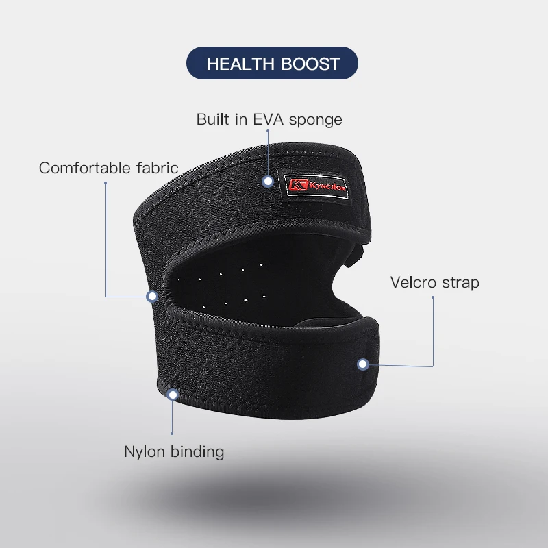 1 Piece Patella Strap Knee Brace Kneepad Support Professional Protector Pad Belted Sports Knee Brace Black Keenpads