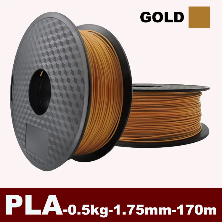 YOUSU PLA нити для 3D принтера comsuables многоцветный 0,5 кг 1,75 мм 170 м - Цвет: GOLD