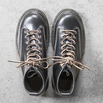 

Quality Top Brand High Vintage Cowhide Mens Ankle Boots Casual Lace Up Round Toe Genuine Leather Unisex Cargo Shoes Plus Size